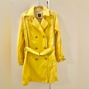 GAP Womens Vibrant Yellow Cotton Trench Coat Sz L